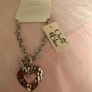 Cherie and Bliss Silver Heart Pendant Necklace